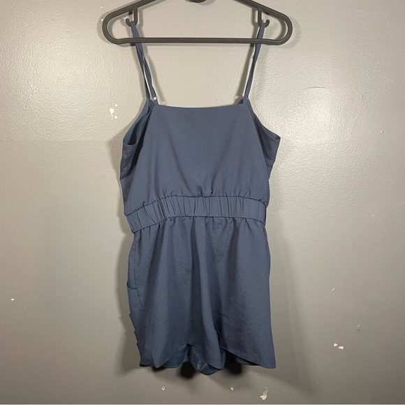 Lucca Couture Short Romper Jumpsuit Tank Top and Short Blue (S) - Picture 5 of 5